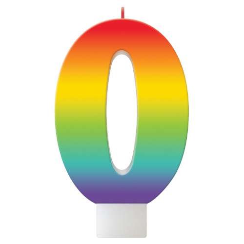 Rainbow Number Candle - No 0 - Click Image to Close